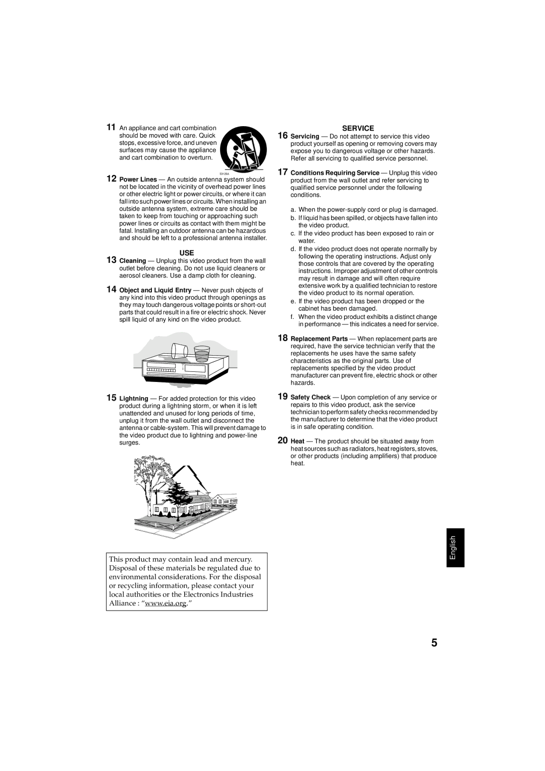 Hitachi DZMV350A instruction manual Use, An appliance and cart combination 