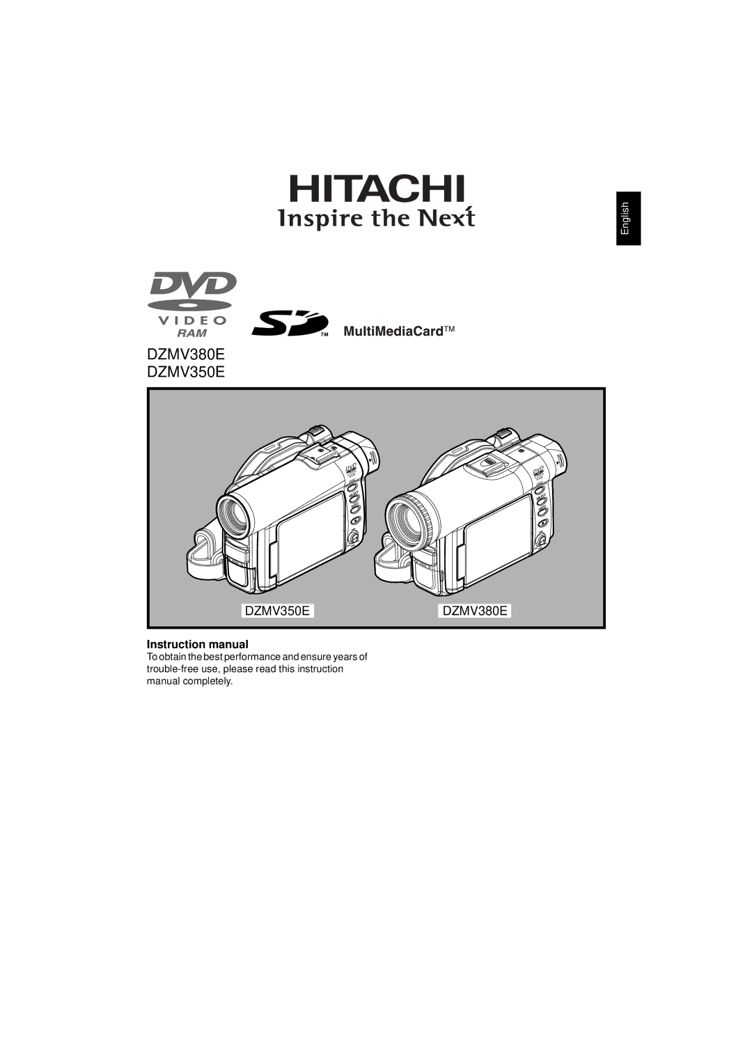 Hitachi instruction manual DZMV380E DZMV350E 