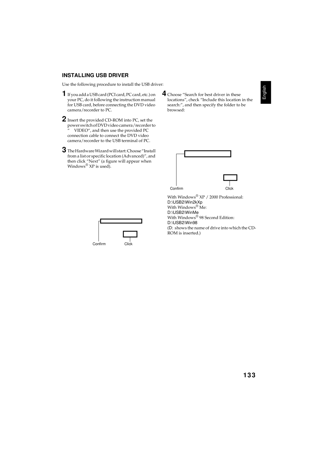 Hitachi DZMV350E, DZMV380E instruction manual 133, Installing USB Driver 