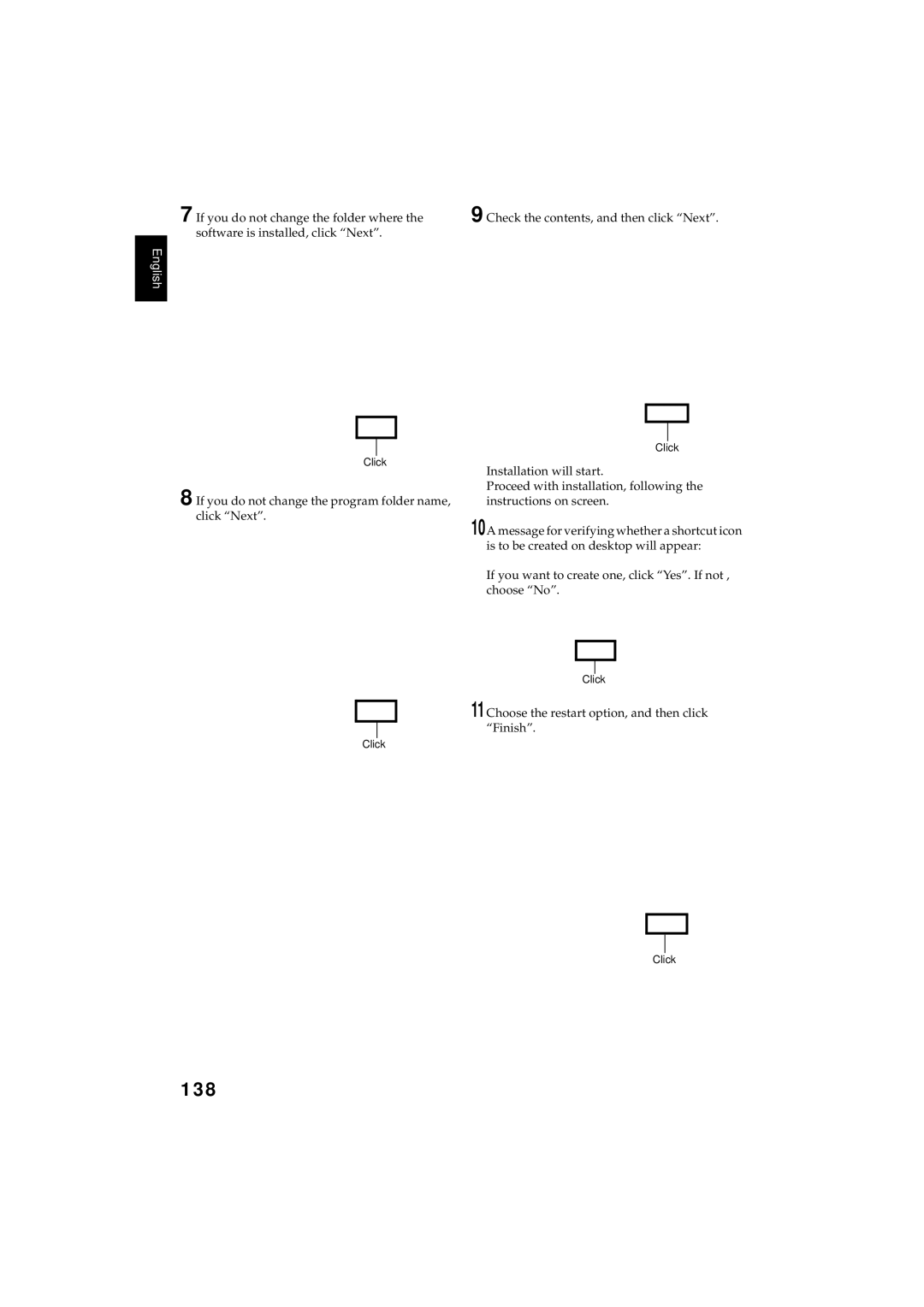 Hitachi DZMV380E 138, Check the contents, and then click Next, If you do not change the program folder name, click Next 