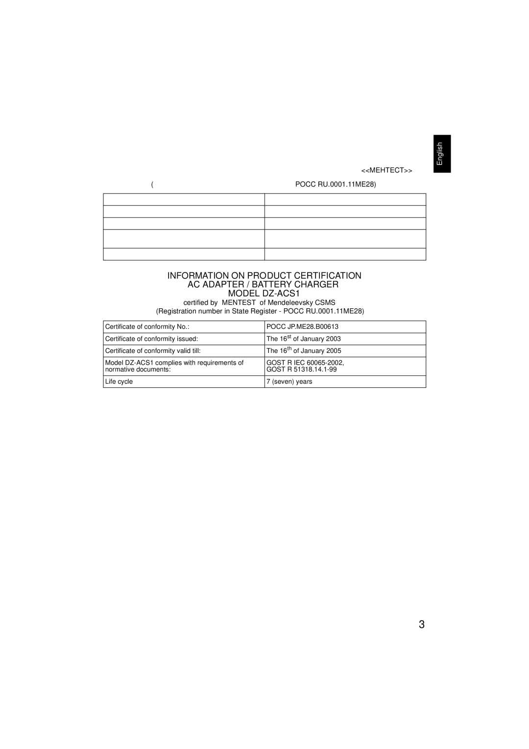 Hitachi DZMV350E, DZMV380E instruction manual Pocc RU.0001.11ME28 