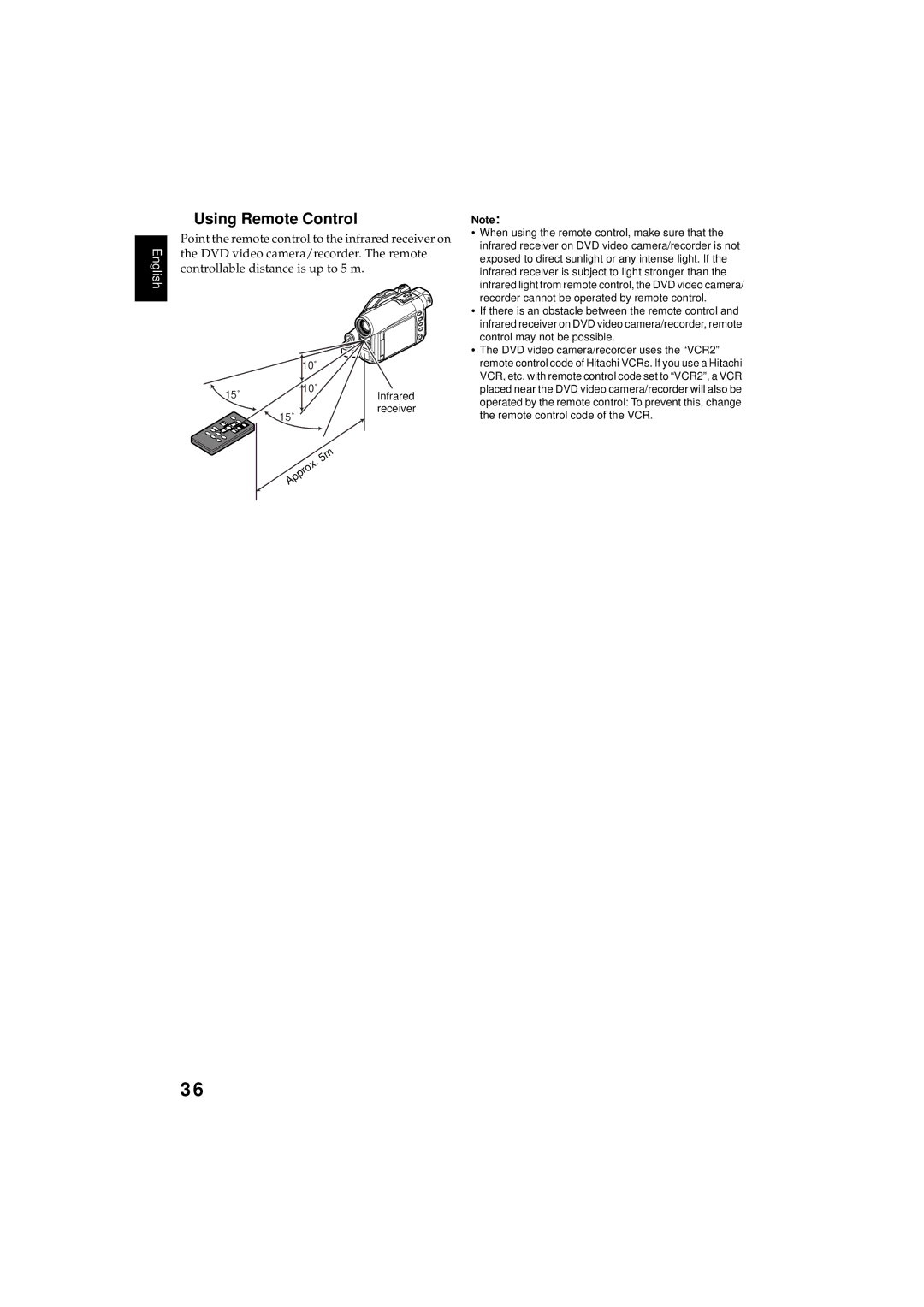 Hitachi DZMV380E, DZMV350E instruction manual Using Remote Control, Infrared, Receiver 