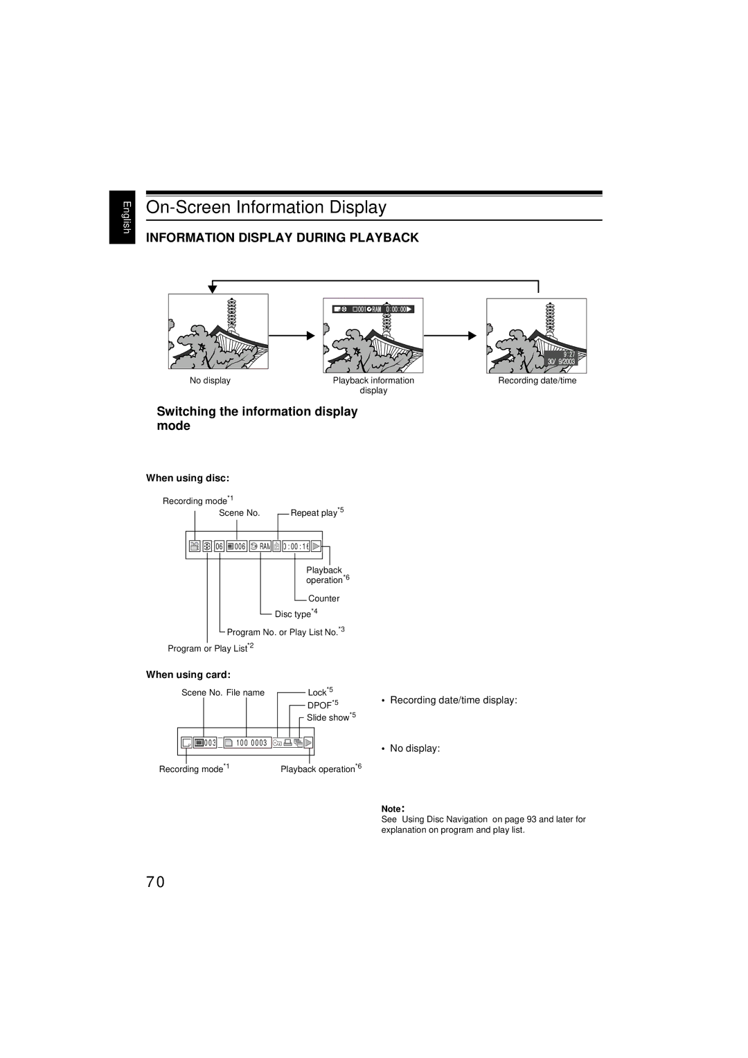 Hitachi DZMV380E, DZMV350E instruction manual On-Screen Information Display, Information Display During Playback 