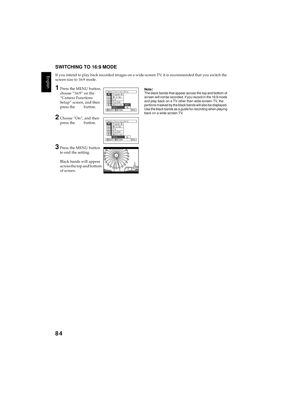 Hitachi DZMV380E, DZMV350E instruction manual Switching to 169 Mode 