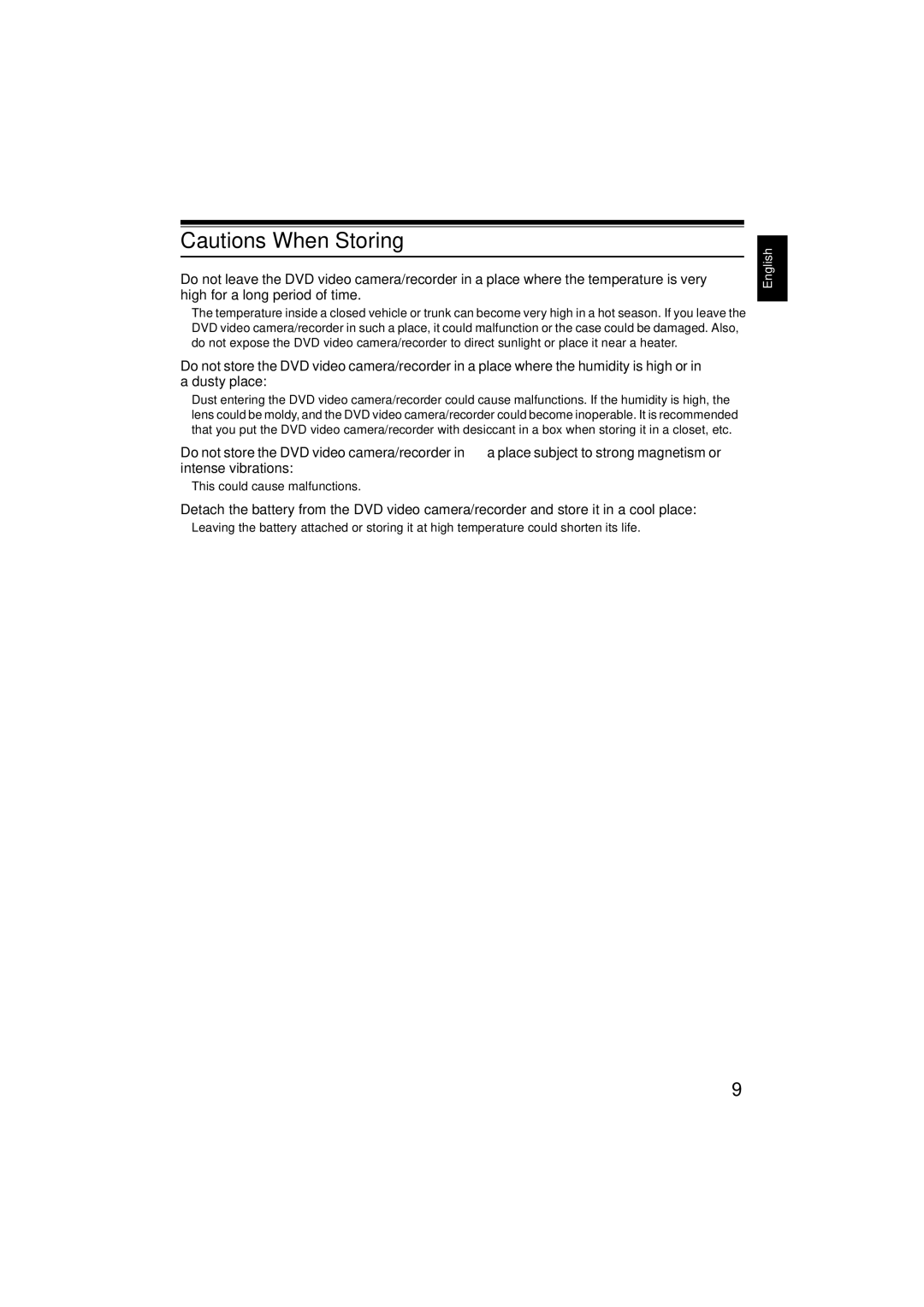 Hitachi DZMV350E, DZMV380E instruction manual This could cause malfunctions 