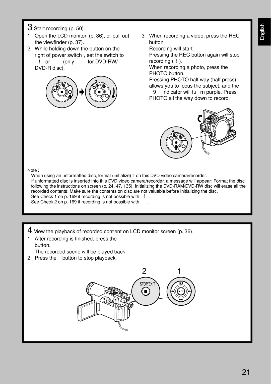 Hitachi DZ-BX31A, DZMV750MA, DZMV780MA, DZGX20MA instruction manual Stop/Exit 