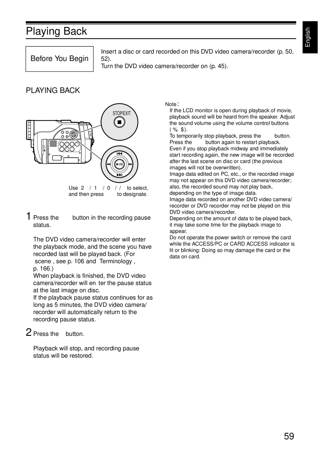 Hitachi DZGX20MA, DZMV750MA, DZ-BX31A, DZMV780MA Playing Back, Before You Begin, Turn the DVD video camera/recorder on p 