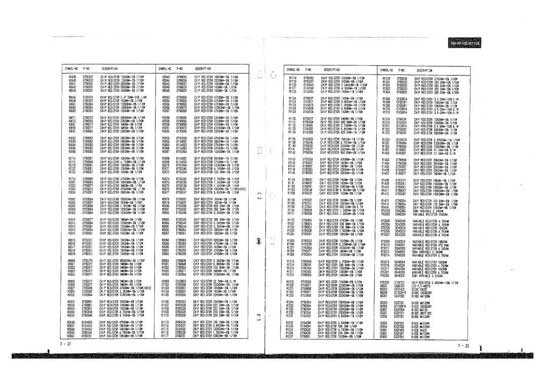 Hitachi H510E, E210E, E310E, VM-E410E, VM-E110E, VM-H710E, H610E manual 