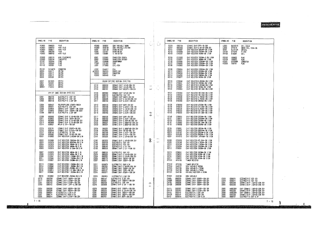 Hitachi E210E, E310E, VM-E410E, VM-E110E, VM-H710E, H510E, H610E manual 
