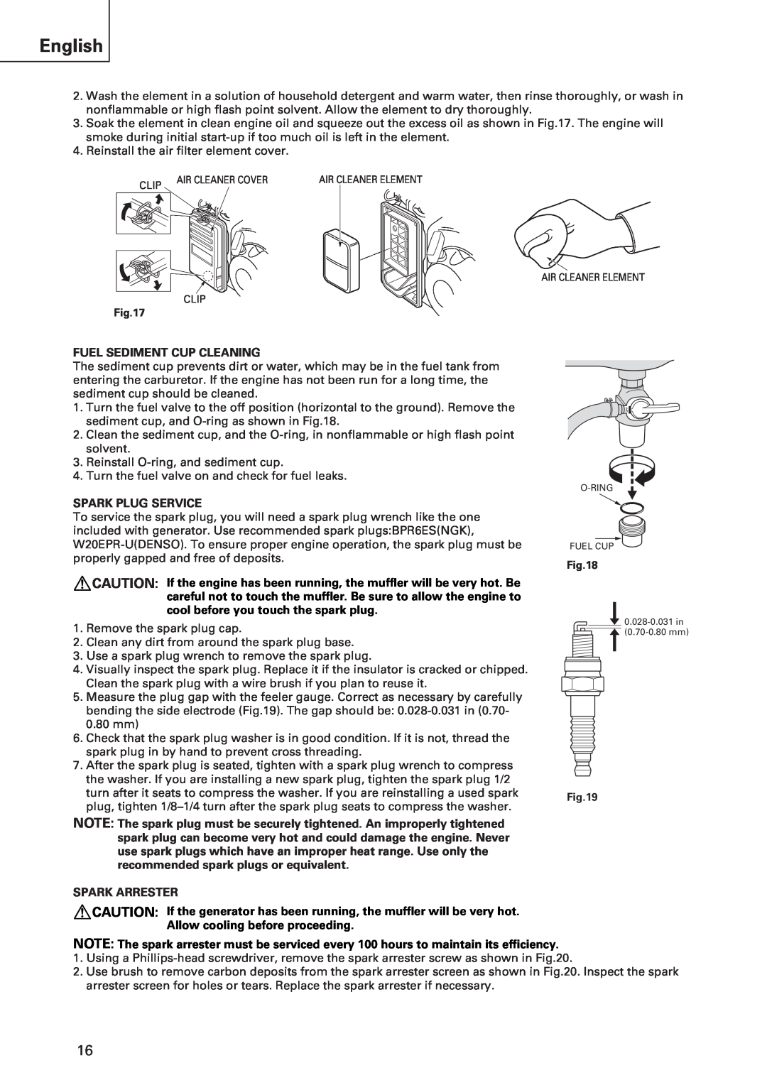 Hitachi E43 instruction manual English, Fuel Sediment Cup Cleaning 
