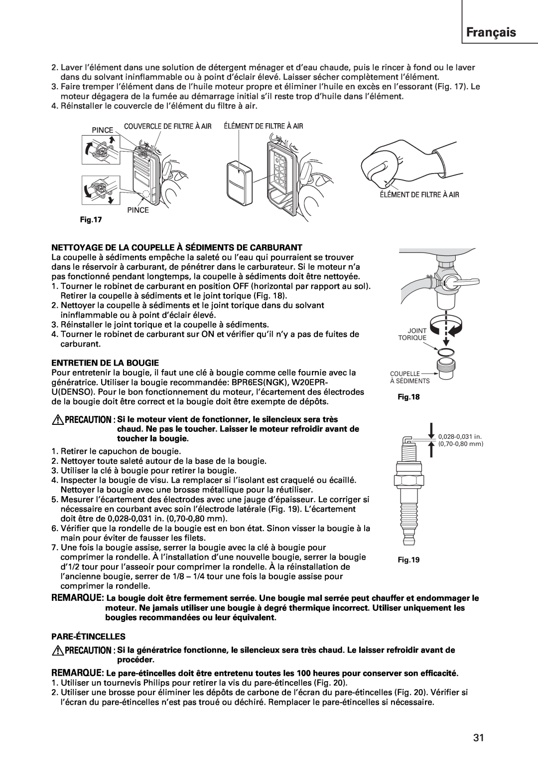 Hitachi E43 instruction manual Français, Nettoyage De La Coupelle À Sédiments De Carburant 