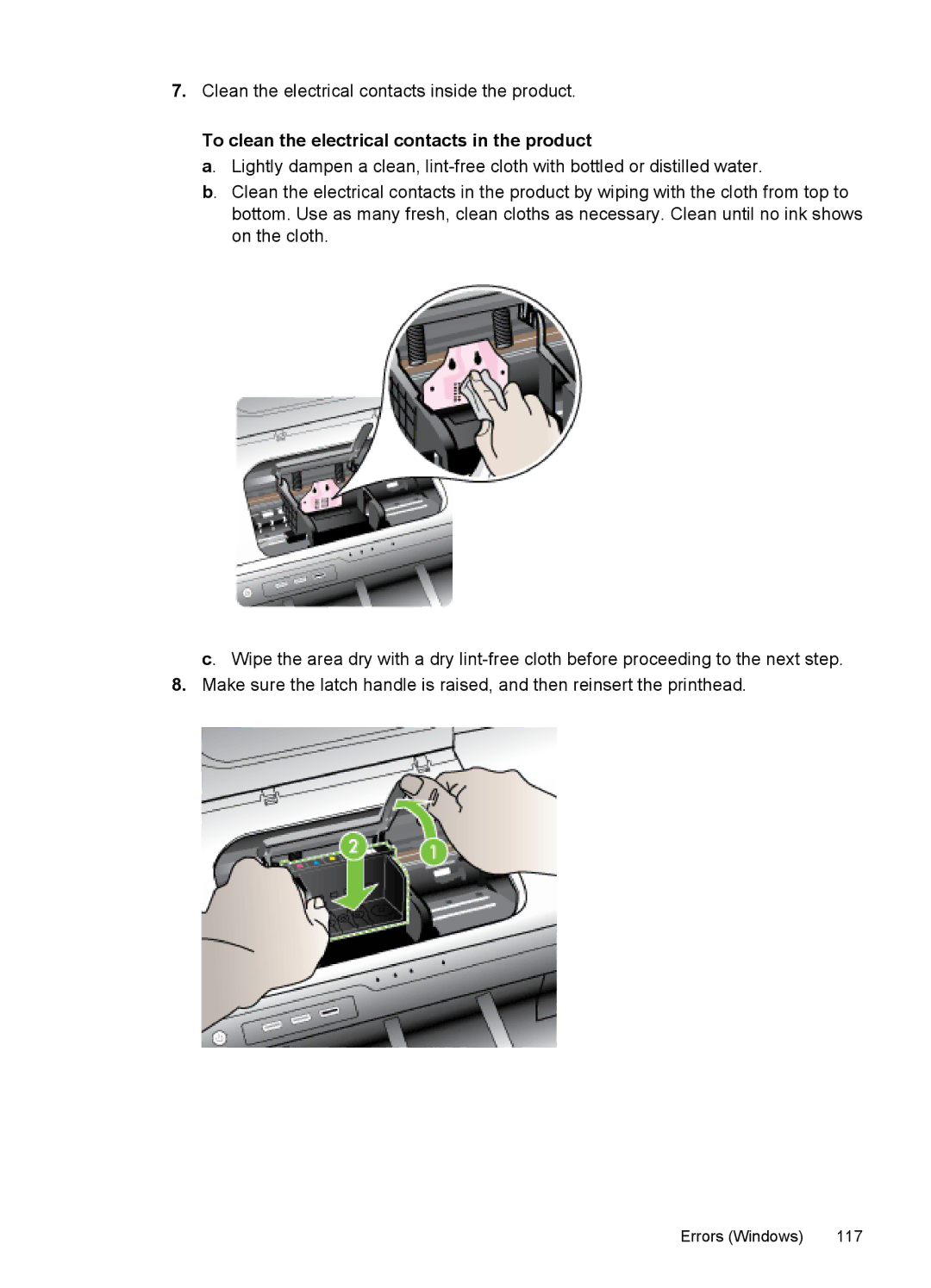 Hitachi C9295A#B1H, E609 manual To clean the electrical contacts in the product 