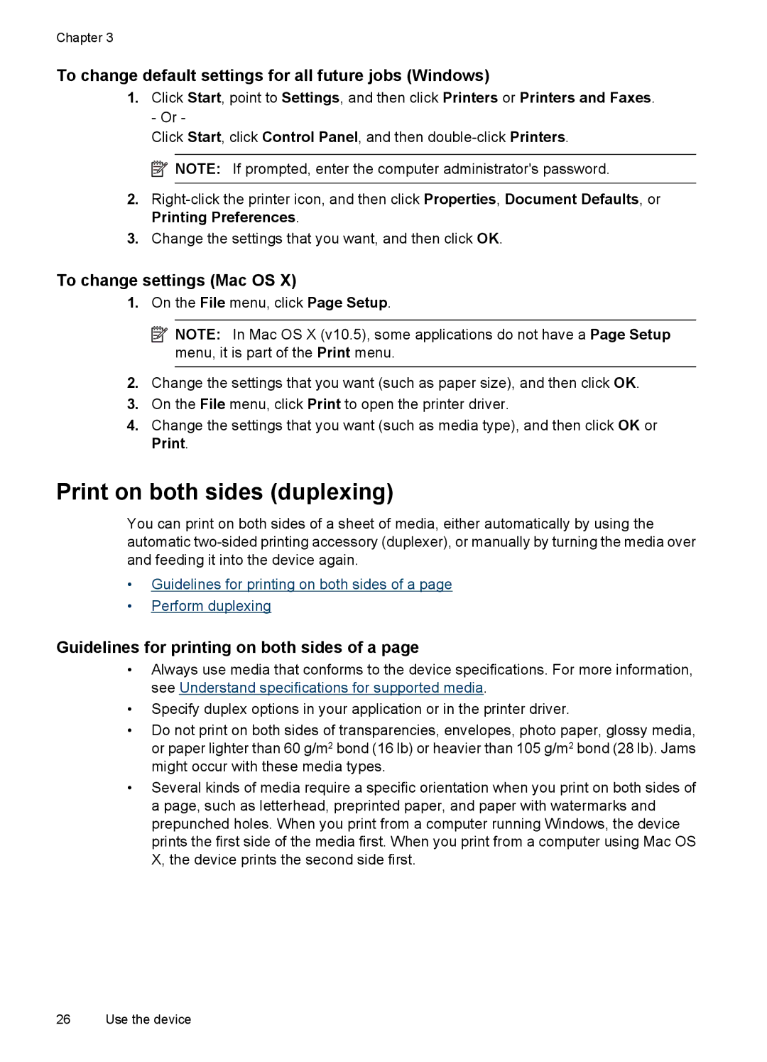 Hitachi E609, C9295A#B1H manual Print on both sides duplexing, To change default settings for all future jobs Windows 