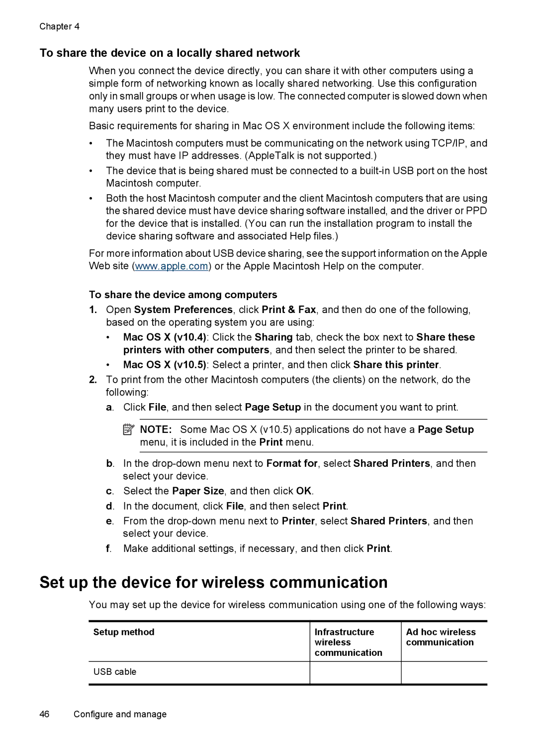 Hitachi E609, C9295A#B1H Set up the device for wireless communication, To share the device on a locally shared network 