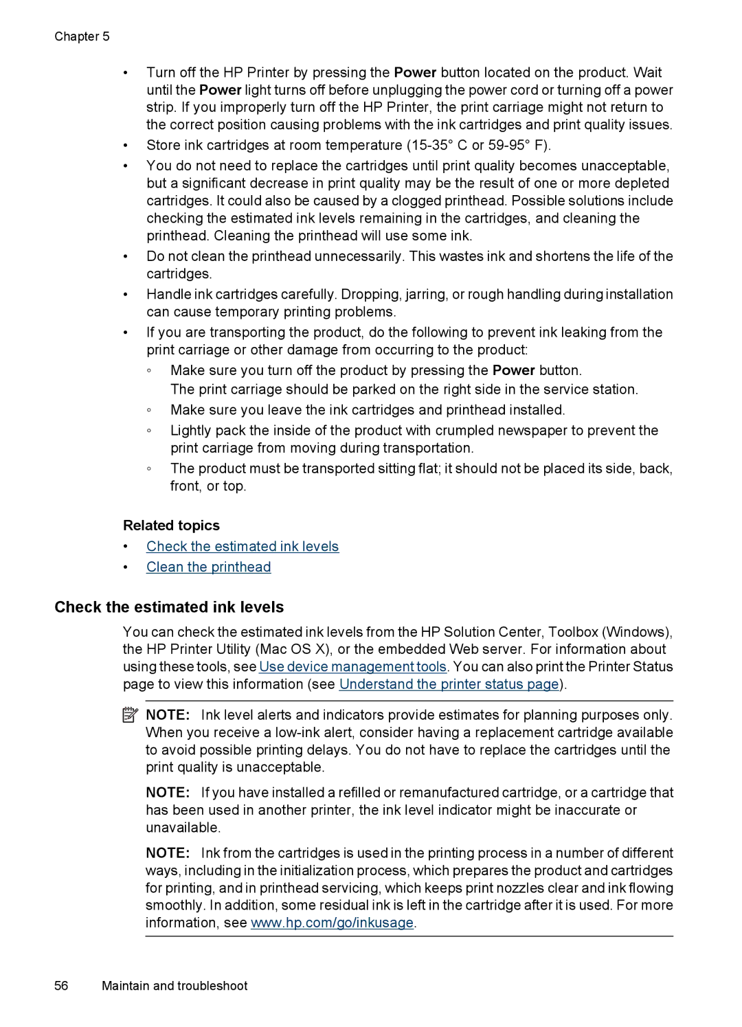 Hitachi E609, C9295A#B1H manual Check the estimated ink levels, Related topics 