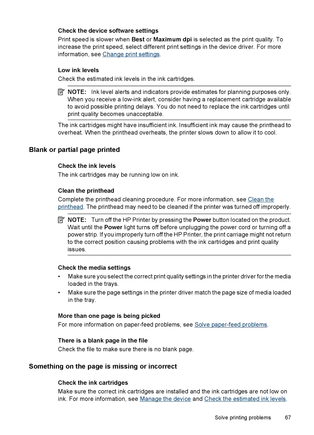 Hitachi C9295A#B1H, E609 manual Blank or partial page printed, Something on the page is missing or incorrect 