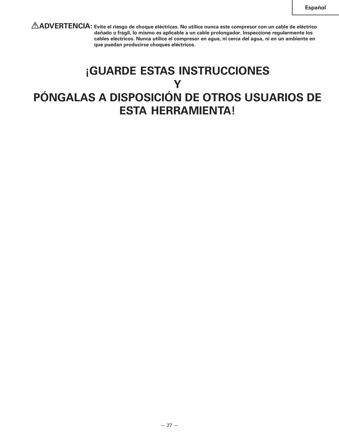 Hitachi EC 6C, EC 12, EC 16, EC 6B instruction manual Español 