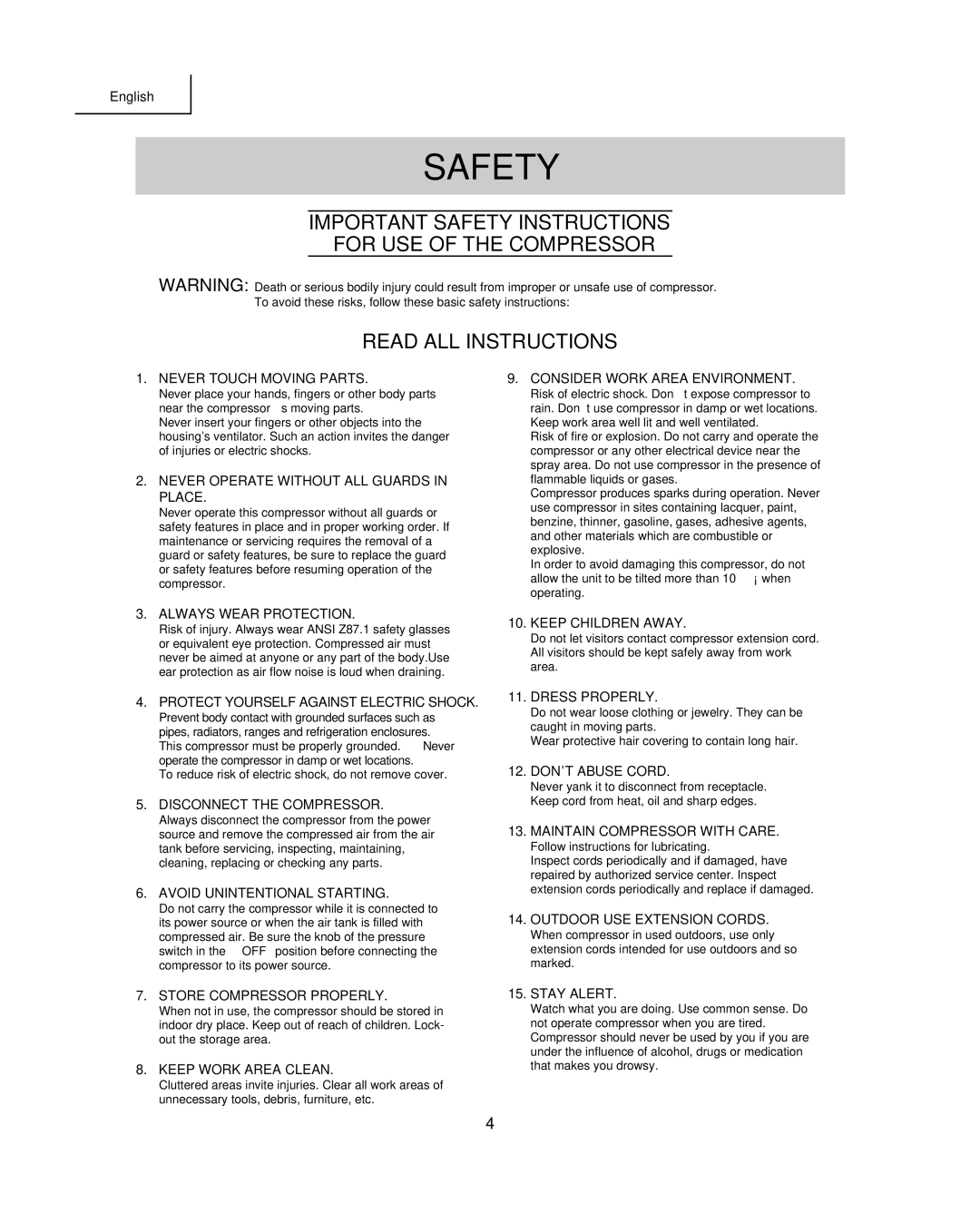 Hitachi EC 129 instruction manual Safety 