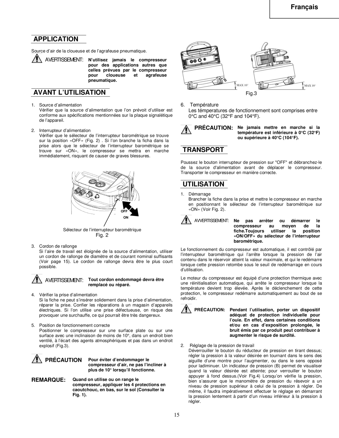 Hitachi EC 510 instruction manual Application, Avant L’UTILISATION, Utilisation 