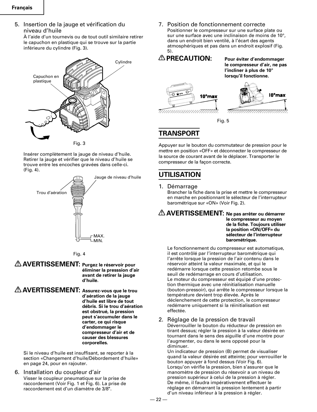 Hitachi EC119 OM instruction manual Utilisation 