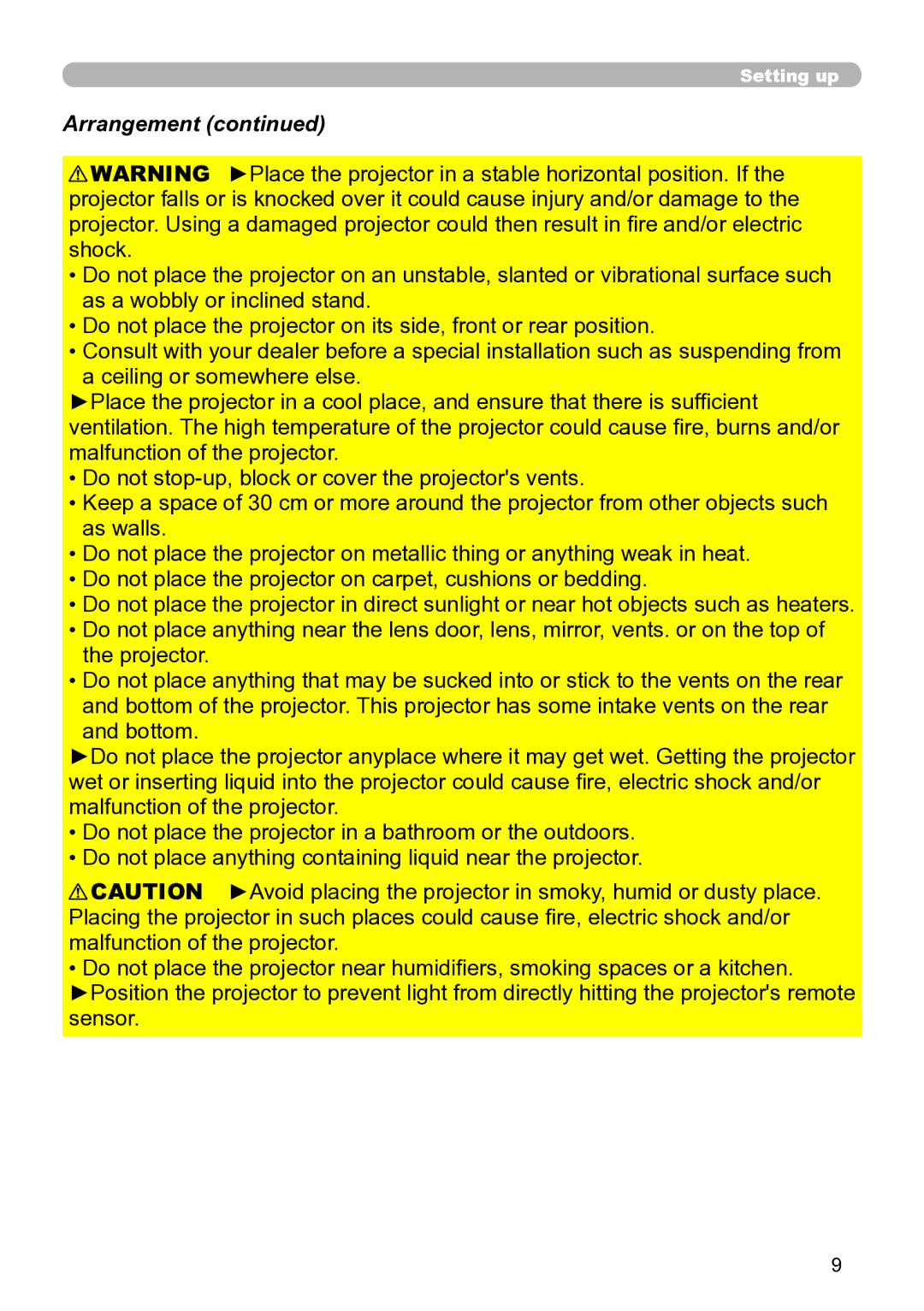 Hitachi ED-A111 user manual Arrangement 