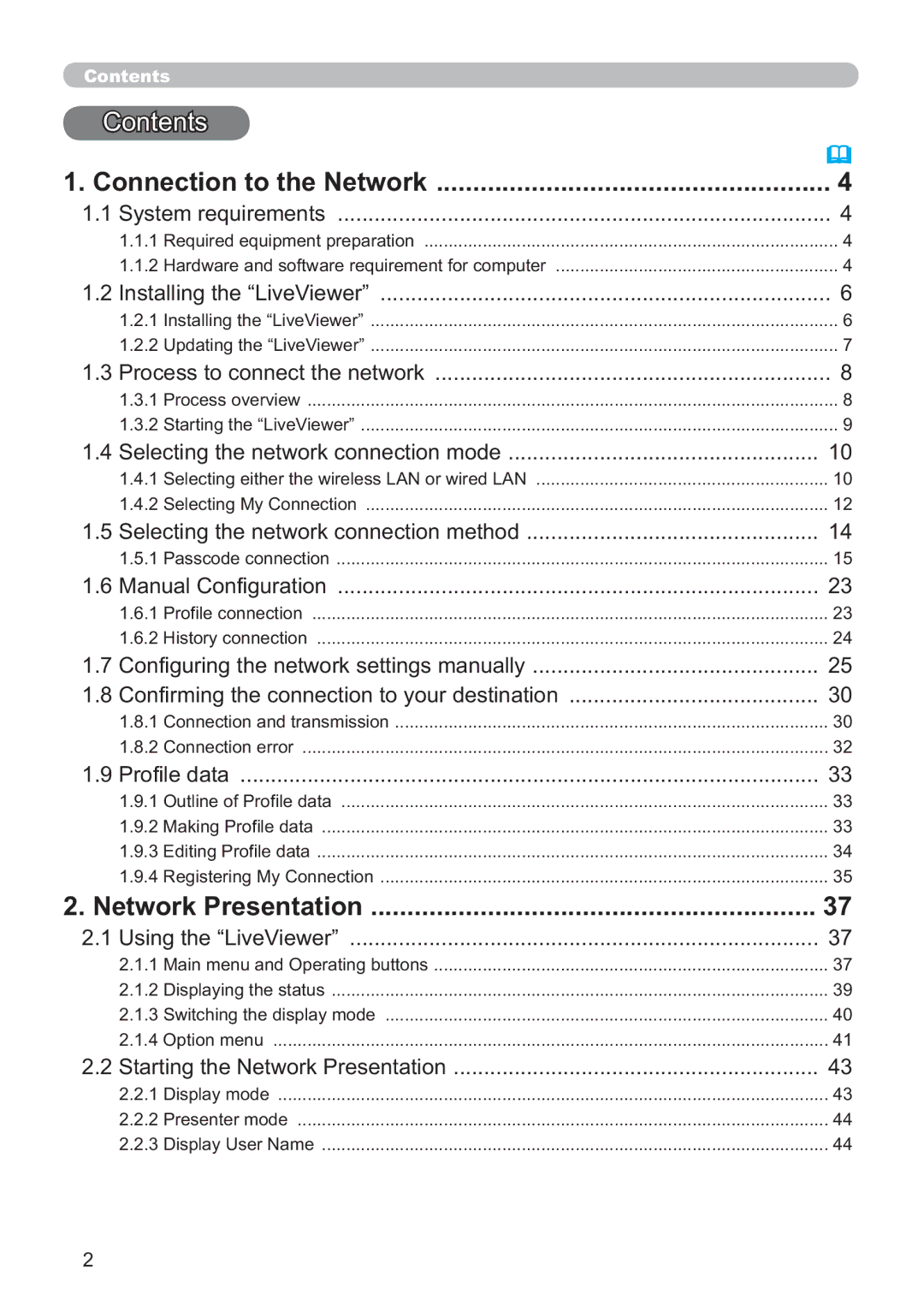 Hitachi ED-A220N user manual Connection to the Network, Network Presentation 