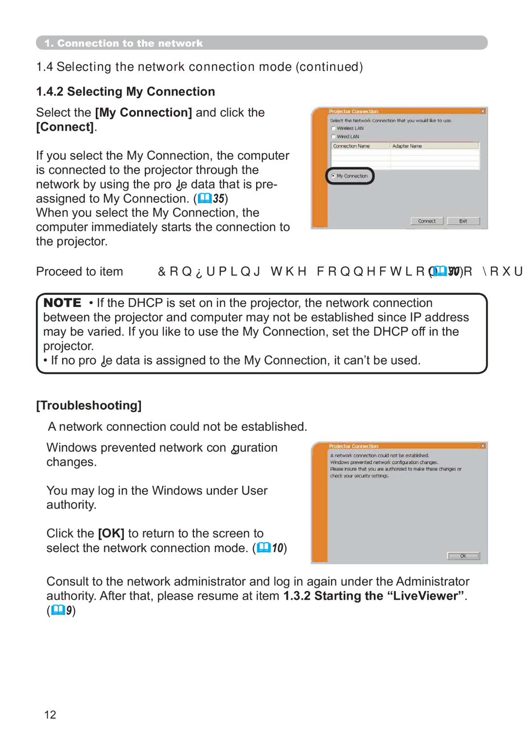 Hitachi ED-A220N user manual Selecting My Connection 