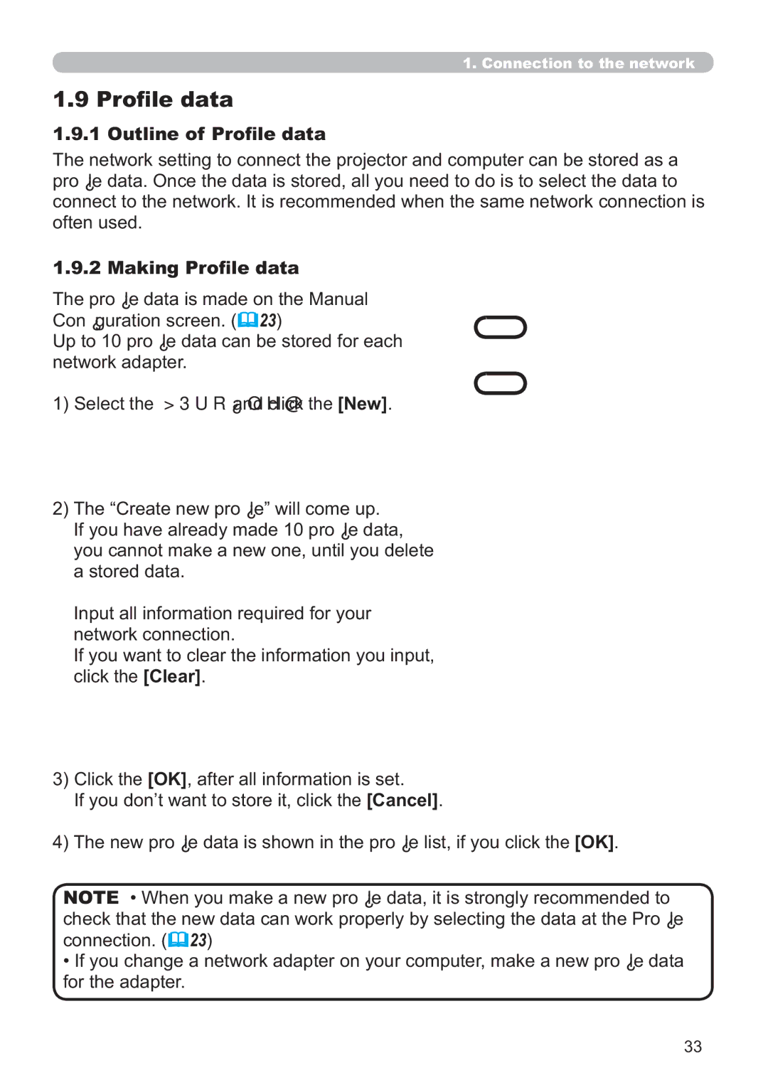 Hitachi ED-A220N user manual Outline of Proﬁle data, Making Proﬁle data 