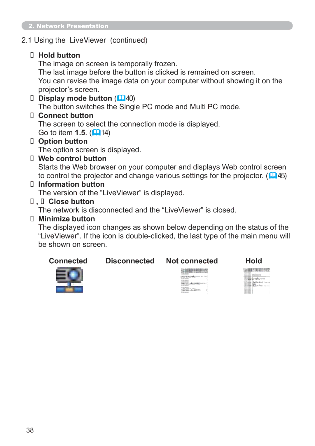 Hitachi ED-A220N user manual Using the LiveViewer 