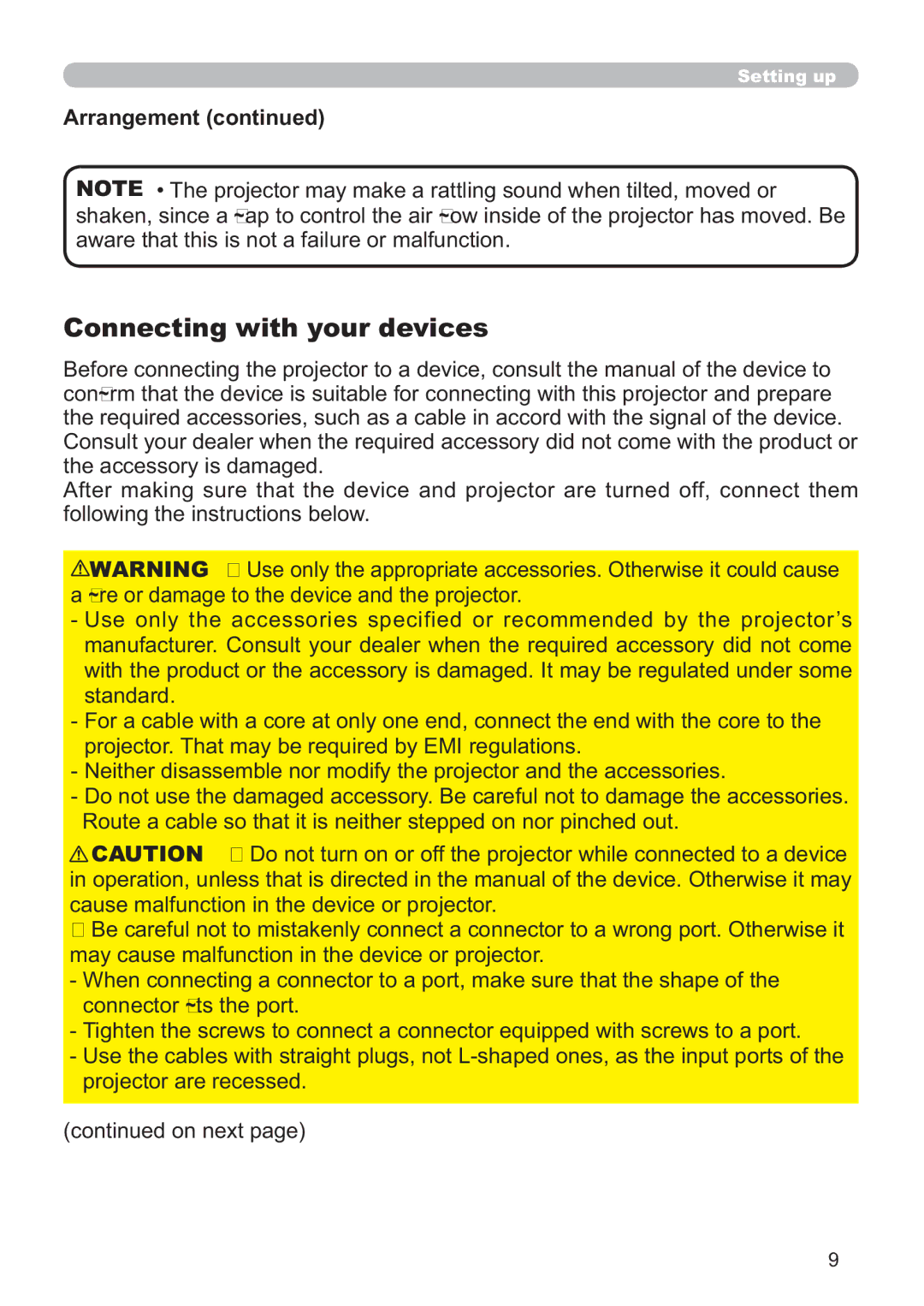 Hitachi ED-A220N user manual Connecting with your devices 