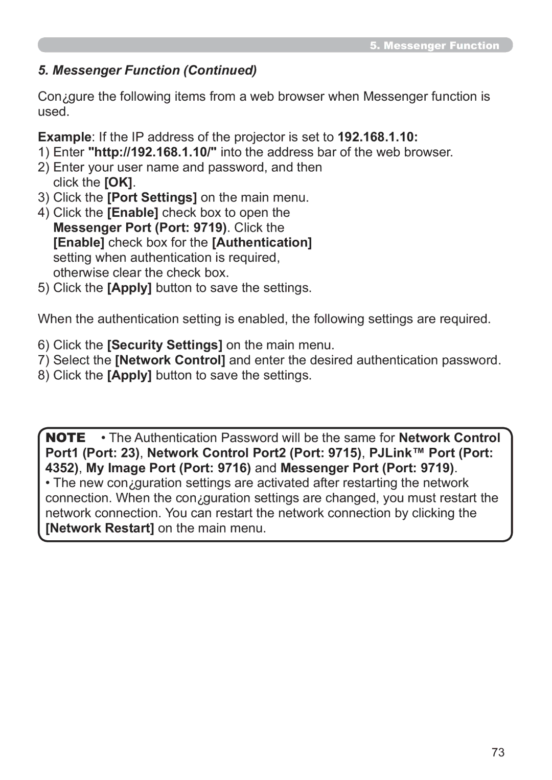 Hitachi ED-A220N user manual Messenger Function 