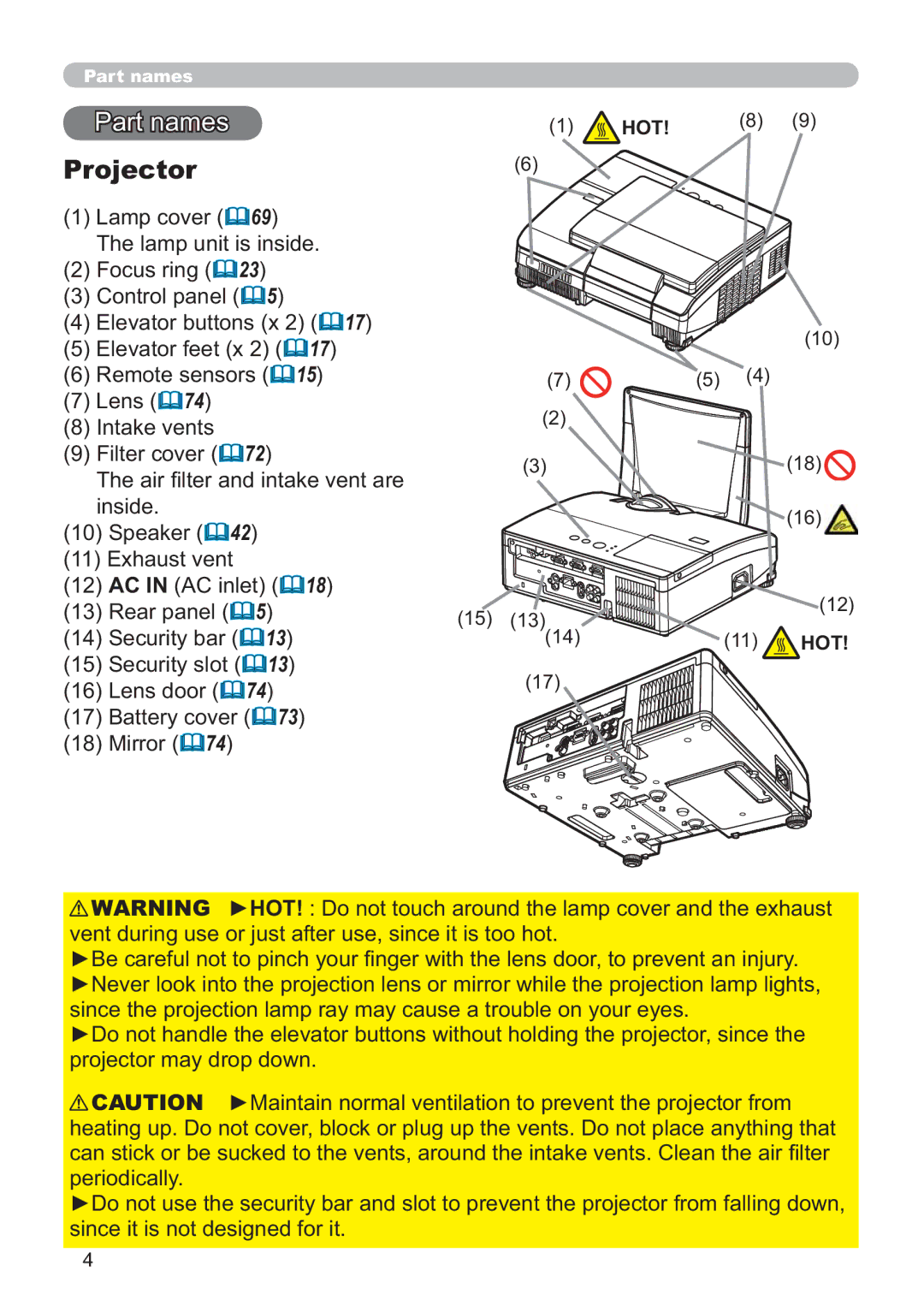 Hitachi ED-AW110N 3DUWQDPHV, Projector, SurmhfwruPd\GursGrzq Shulrglfdoo\, VlqfhLwLvQrwGhvljqhgIruLw, Hot 