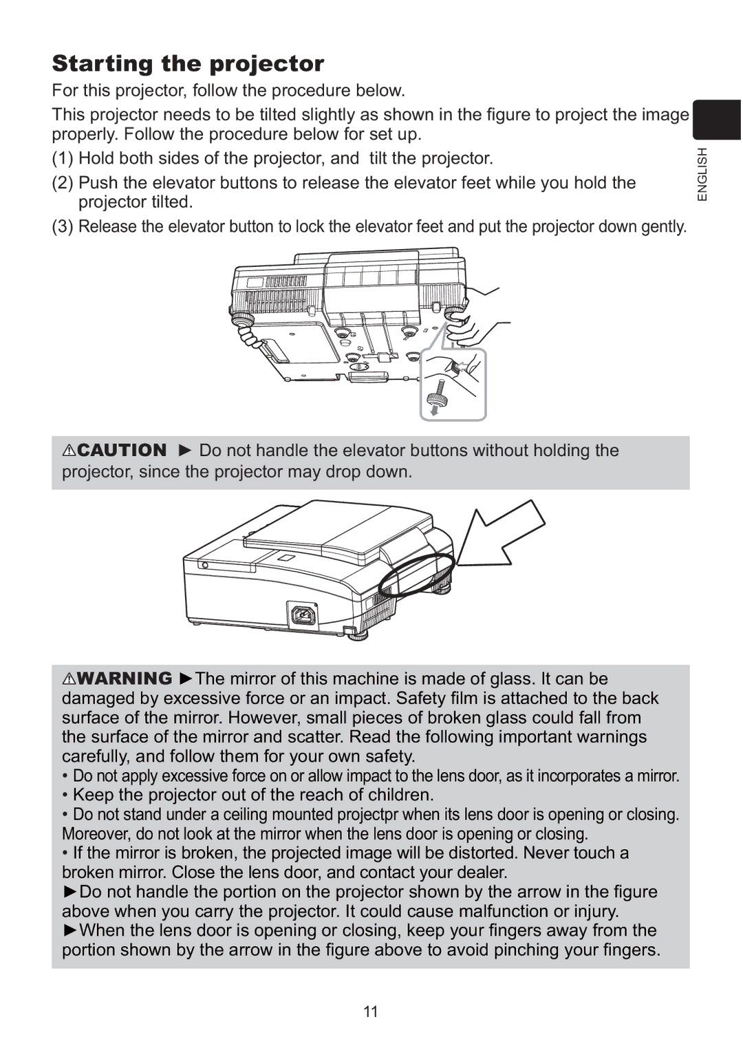 Hitachi ED-AW110N user manual Starting the projector, RuWklvSurmhfwruIroorzWkhSurfhgxuhEhorz 