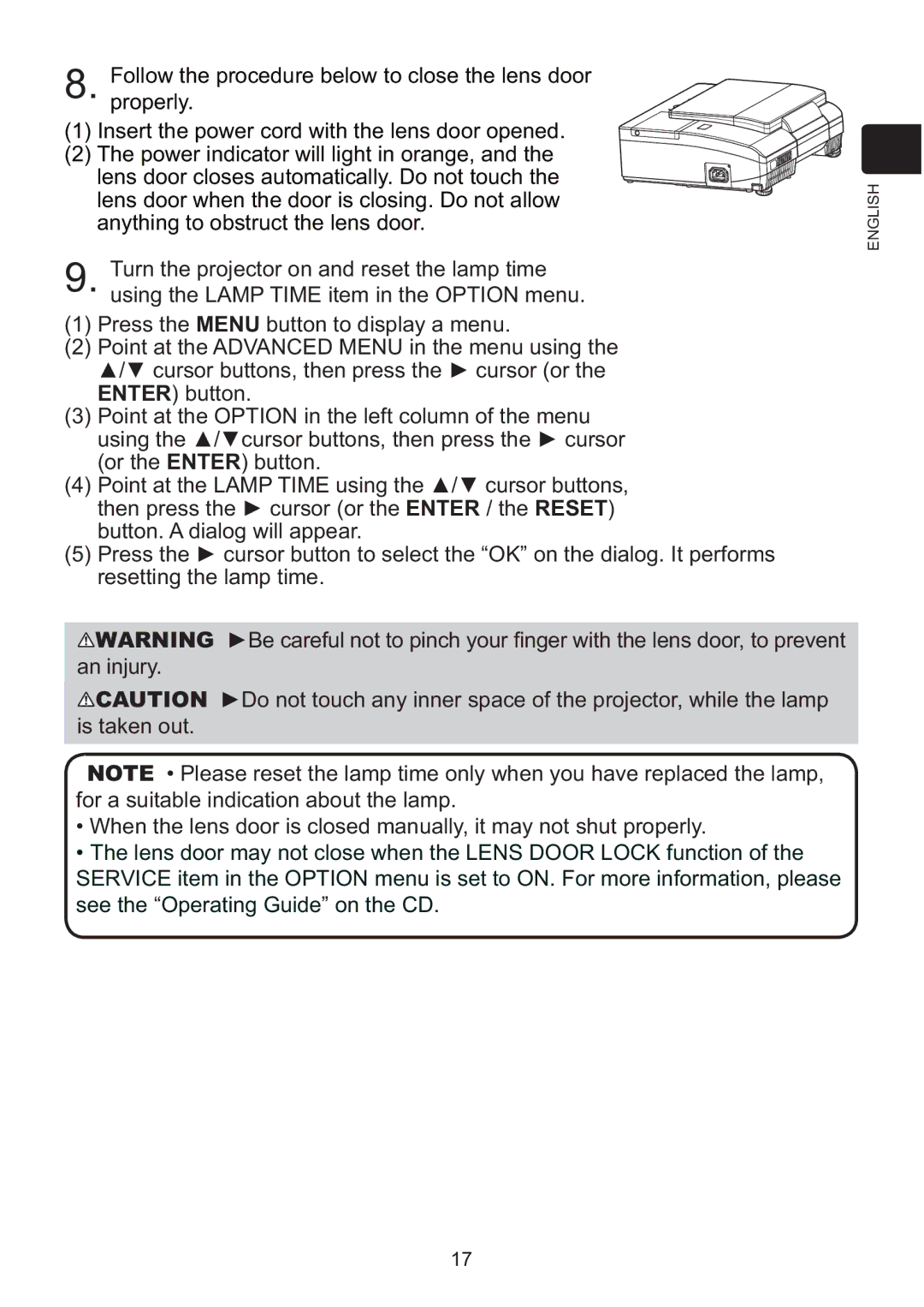 Hitachi ED-AW110N user manual 3RLQWDWWKH237,21LQWKHOHIWFROXPQRIWKHPHQX 