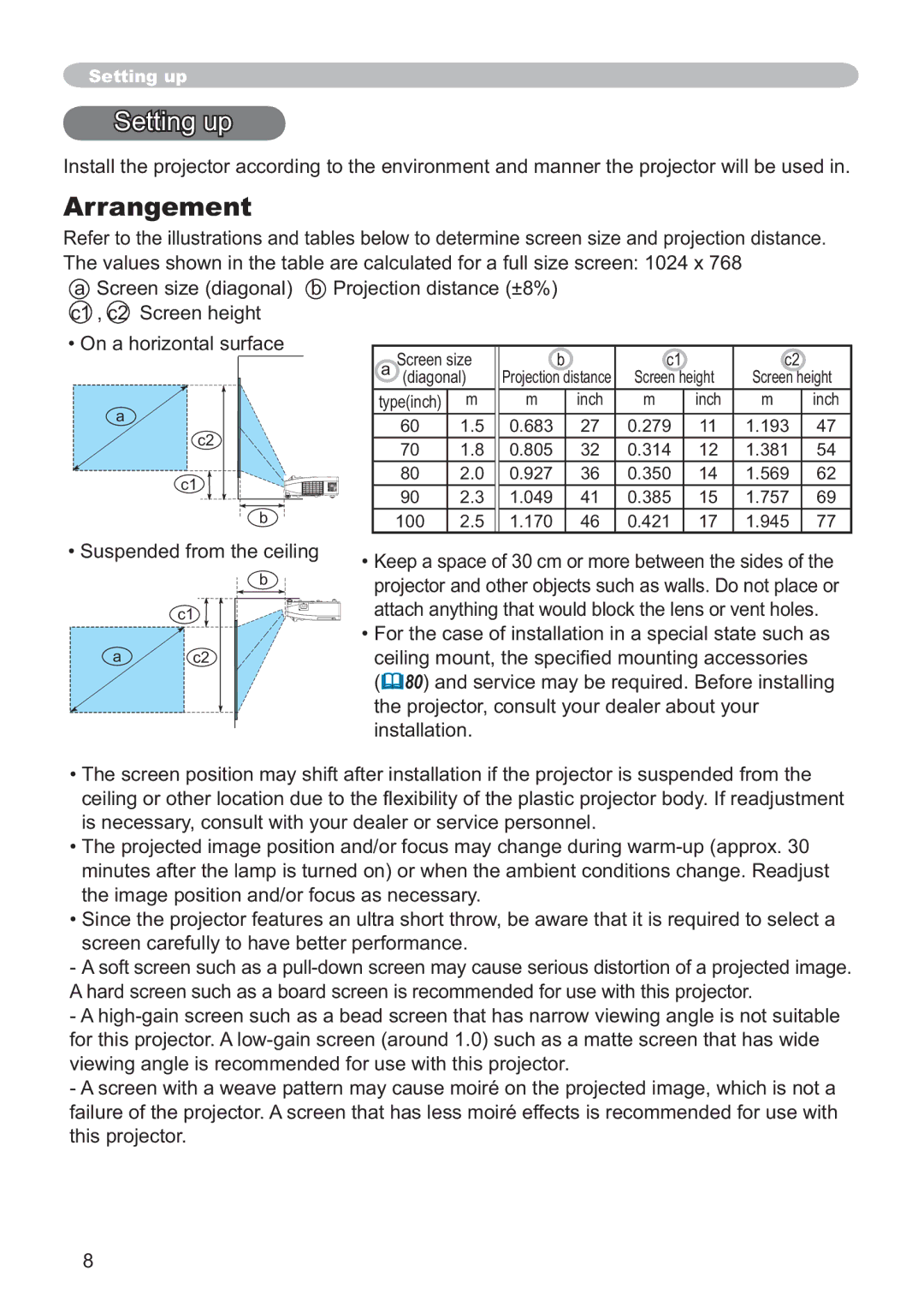 Hitachi ED-D11N user manual 6HWWLQJXS, Arrangement 