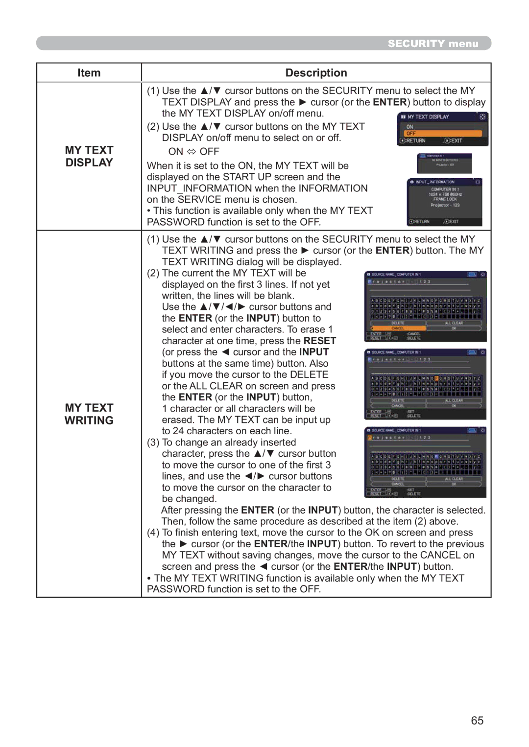 Hitachi ED-D11N user manual MY Text, Writing 