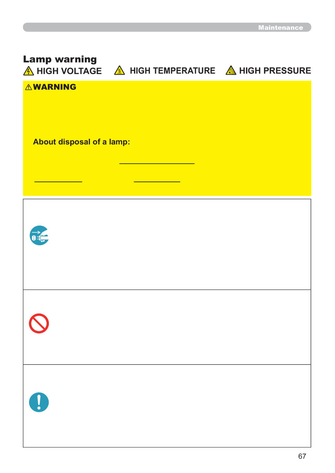 Hitachi ED-D11N user manual Lamp warning, VkruwhqWkhOlihRiWklvSurgxfw 