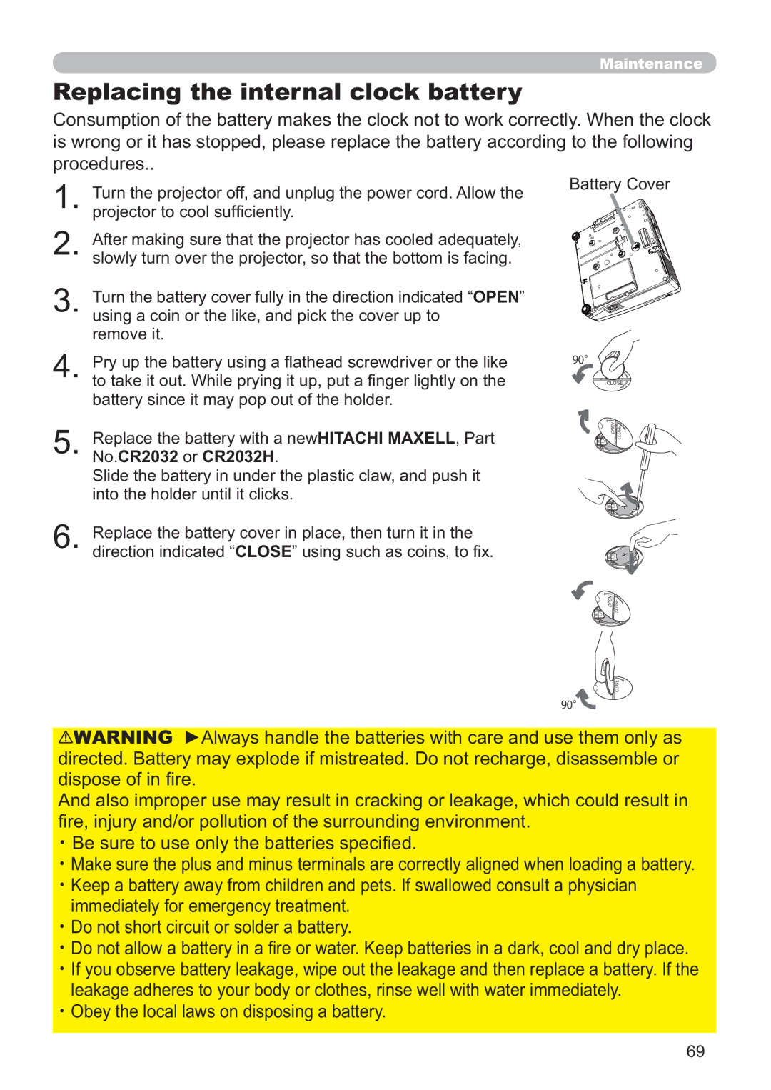 Hitachi ED-D11N user manual Surfhgxuhv, ・%HVxuhWrXvhRqo\WkhEdwwhulhvVshfl¿Hg, Dwwhu\&Ryhu 