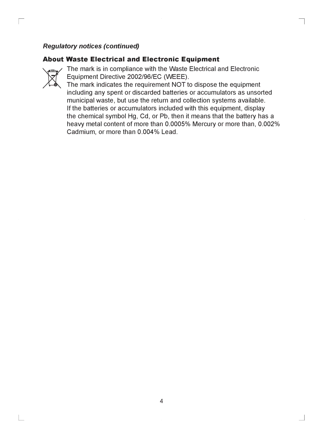 Hitachi ED-D11N user manual Regulatory notices 