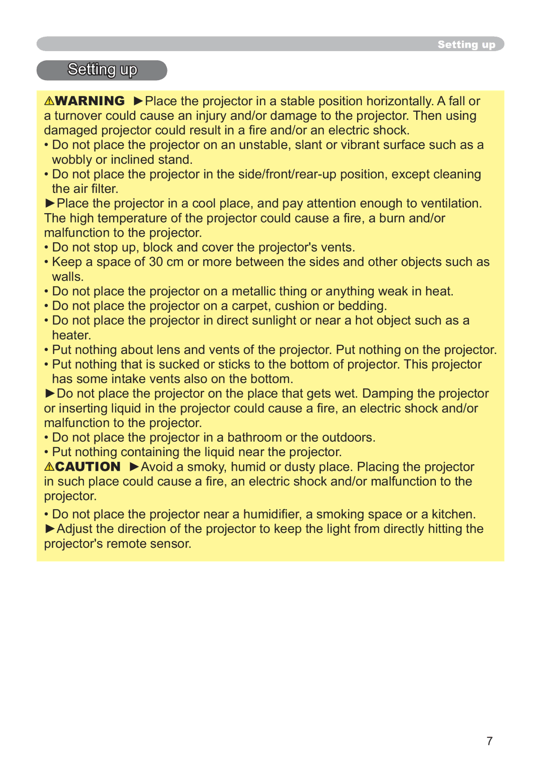 Hitachi ED-X12 user manual Setting up, WkhDlu¿Owhu 