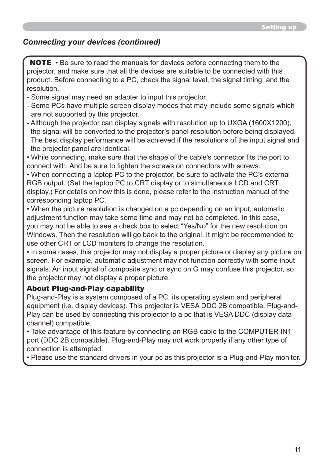 Hitachi ED-X32 user manual Connecting your devices, WkhSurmhfwruSdqhoDuhLghqwlfdo 