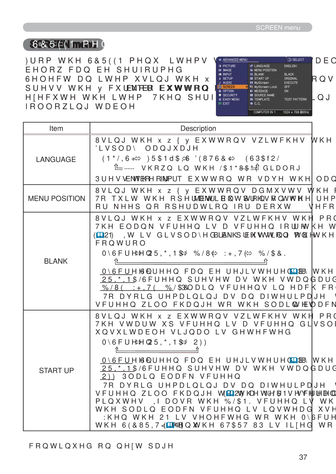 Hitachi ED-X42 user manual 51PHQX, Blank, Start UP 