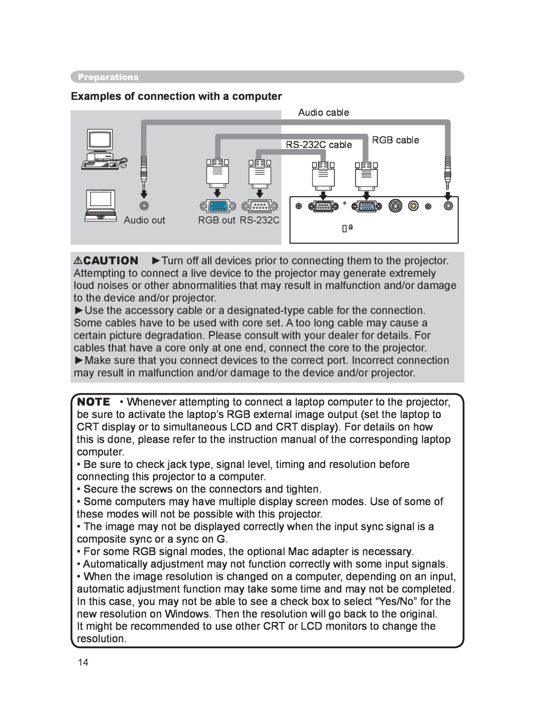 Hitachi EDPJ32 user manual Examples of connection with a computer 