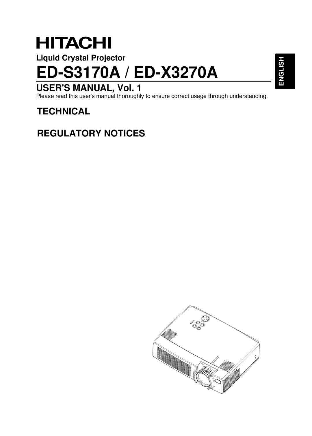 Hitachi EDX-3270A, EDS3170A user manual ED-S3170A / ED-X3270A 