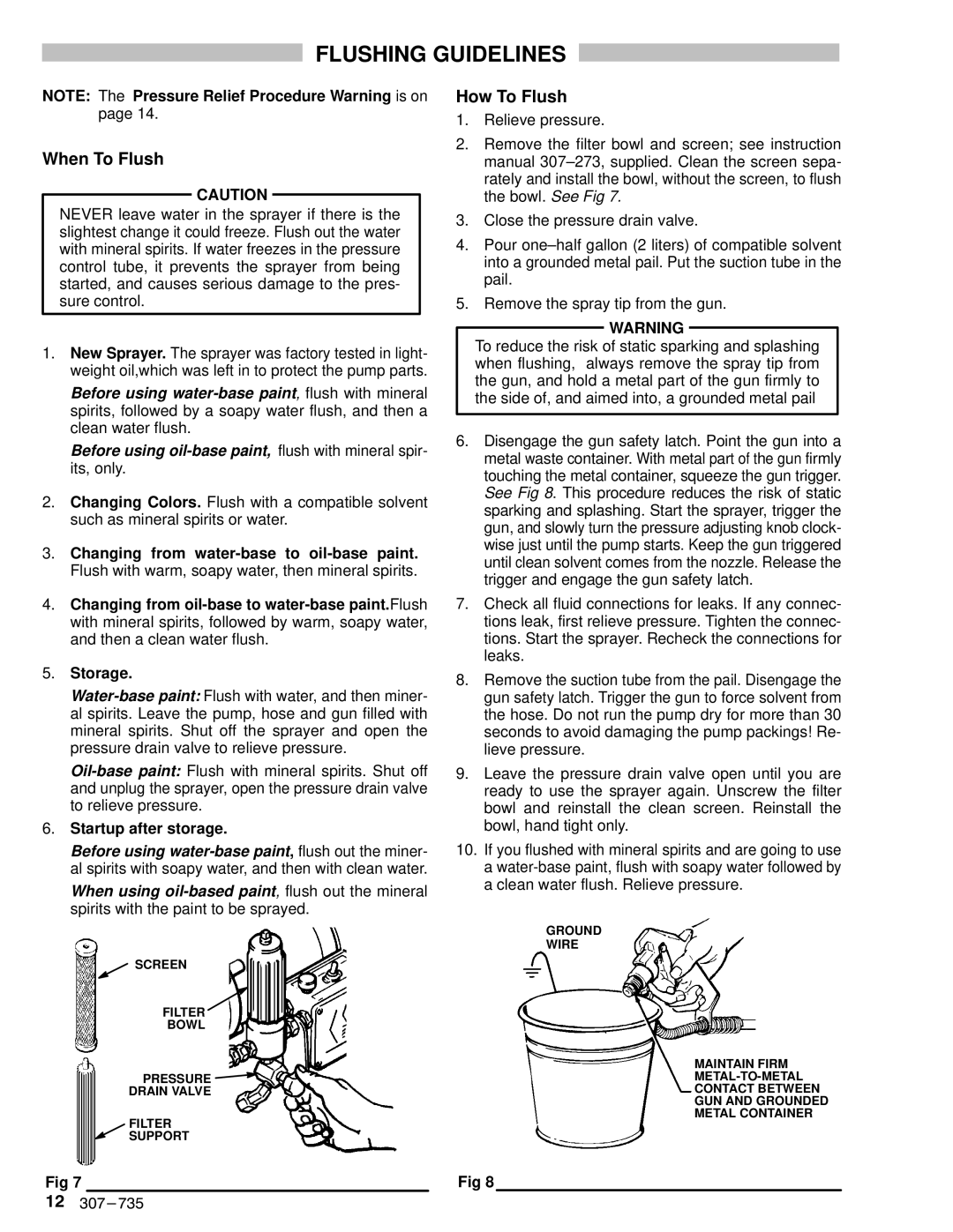 Hitachi EM 490 dimensions Flushing Guidelines, When To Flush, How To Flush, Startup after storage 