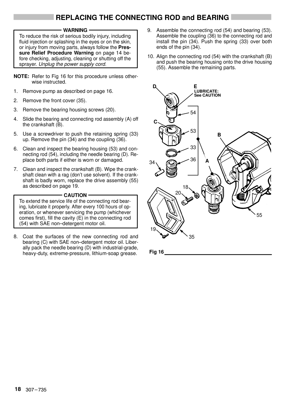 Hitachi EM 490 dimensions Replacing the Connecting ROD and Bearing 