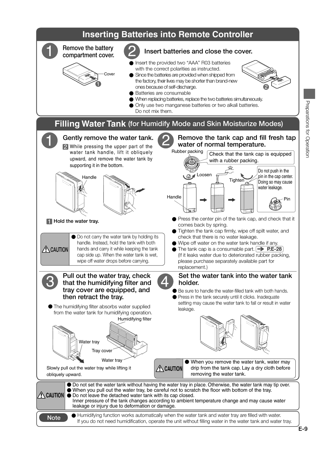 Hitachi EP-A7000 instruction manual Inserting Batteries into Remote Controller, Insert batteries and close the cover 