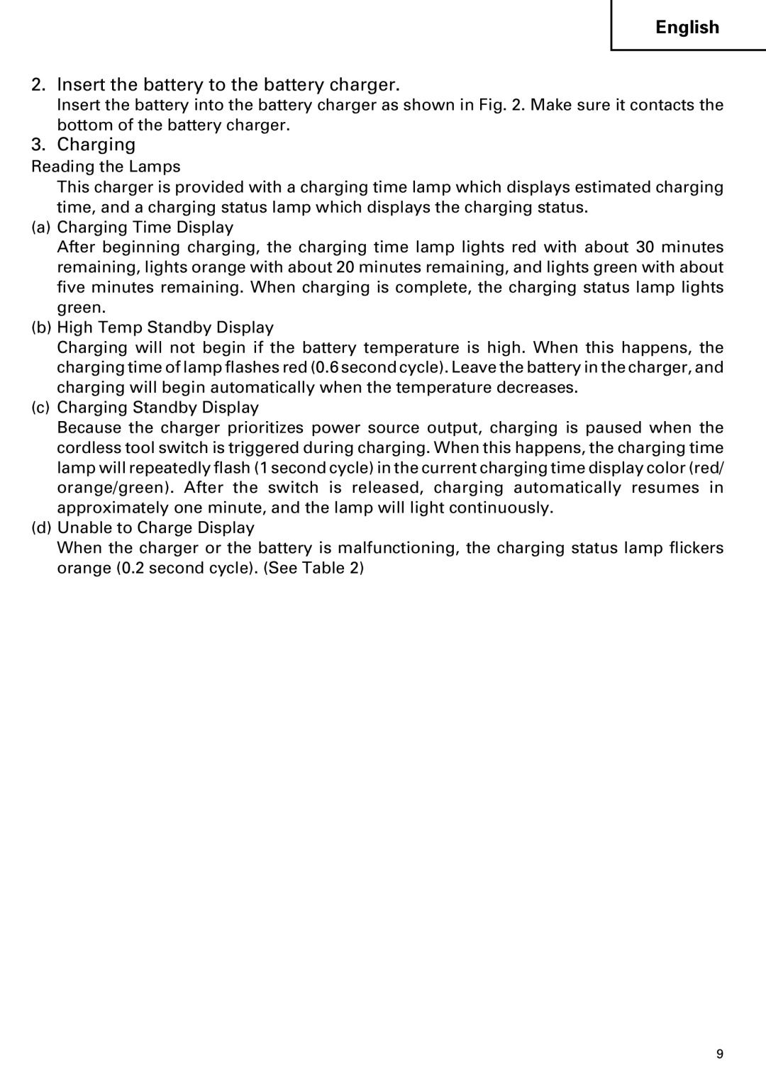 Hitachi ET 18DM instruction manual Insert the battery to the battery charger, Charging 