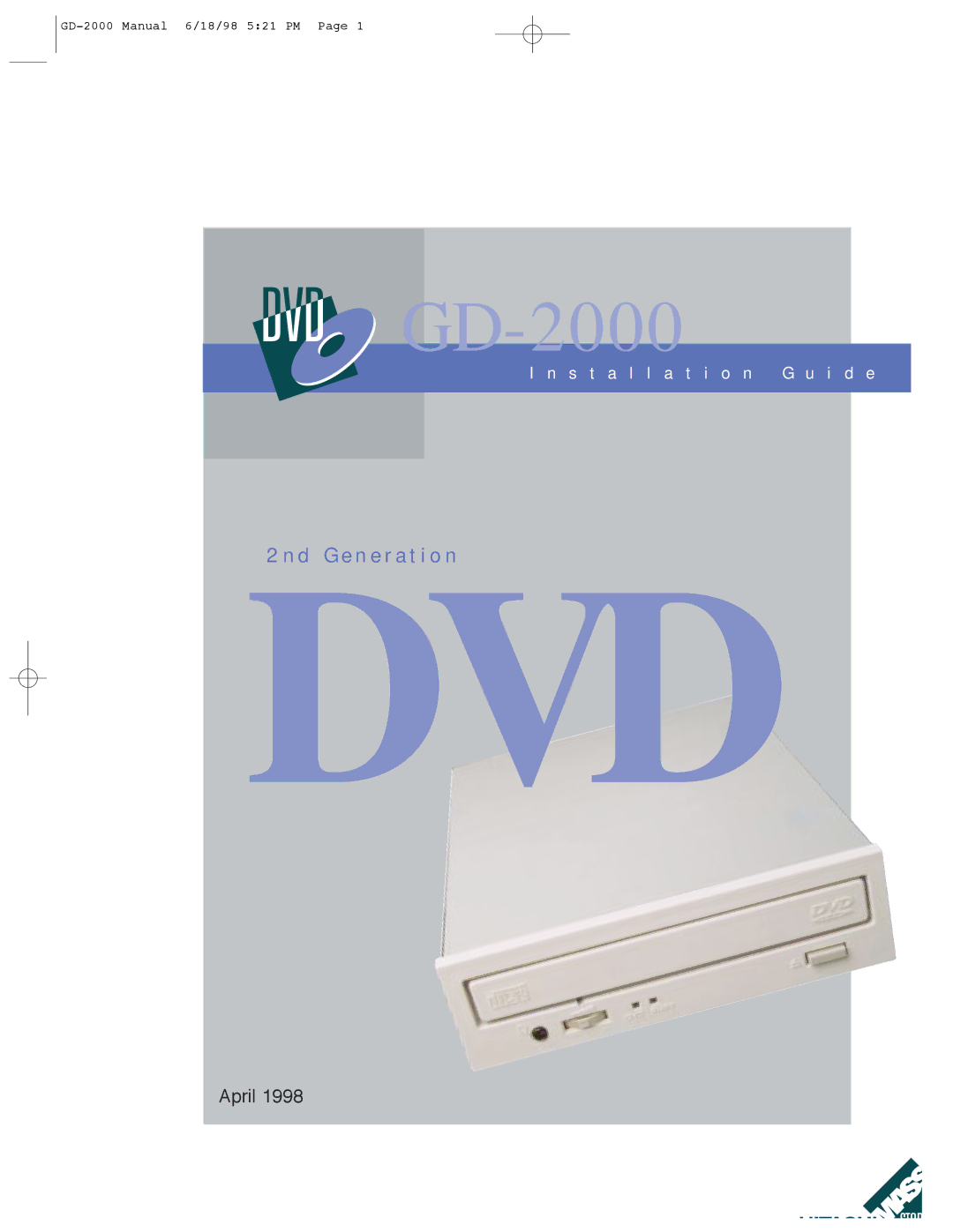 Hitachi GD-2000 manual Dvd 