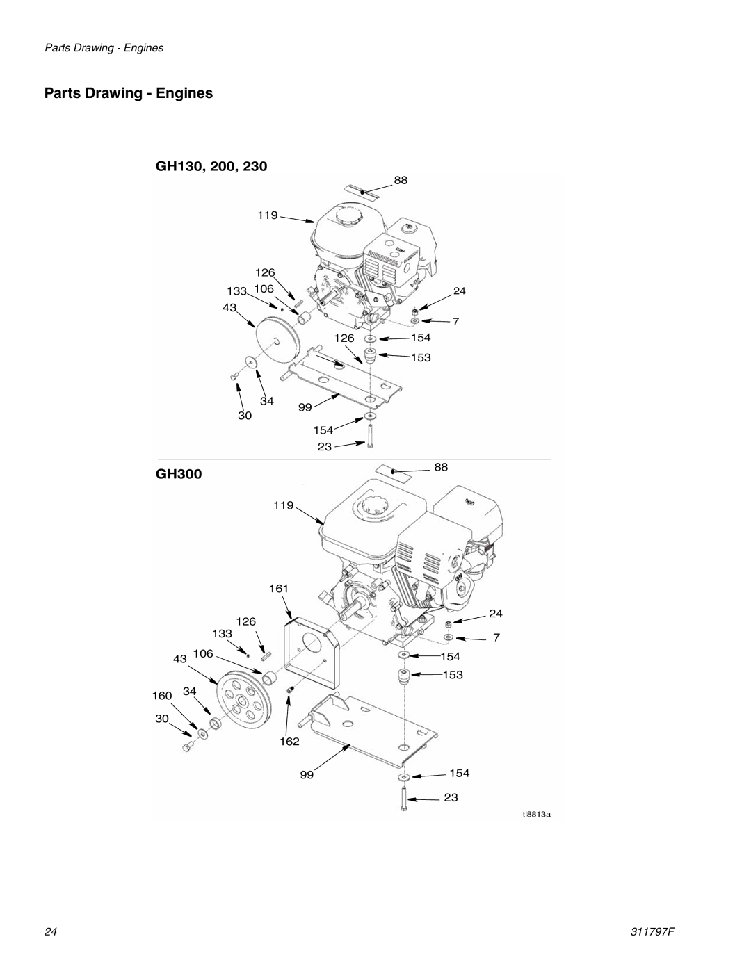 Hitachi GH 300 important safety instructions Parts Drawing Engines 